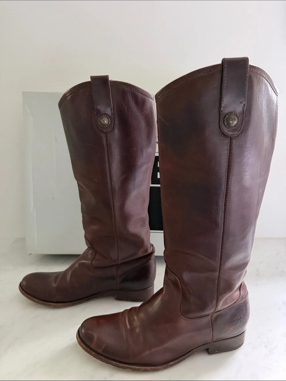 Frye Tall Pull-On Riding Boots in Brown